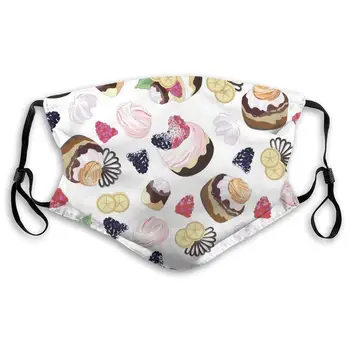 

Mouth Masks Candy Cakes Muffins Cream Reusable Anti Dust Face Mask Filters for Kids Girls Boys