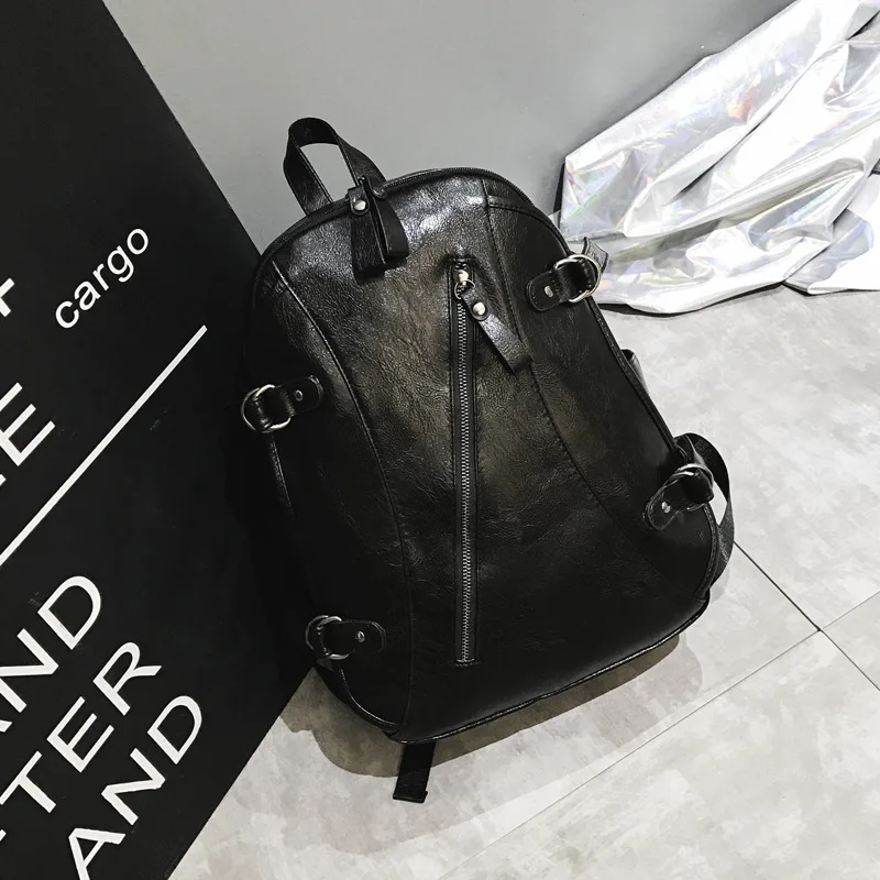 

New double shoulder bag simple schoolbag street backpack large capacity fashion men's bag