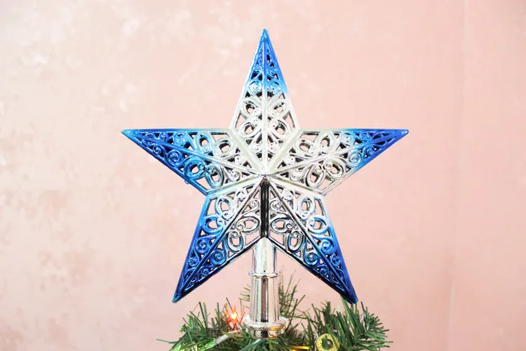Макушка для новогодней елки пятиконечная звезда Блеск Звезды висят Рождественский Декор, орнамент тройка Топпер Рождественская звезда estrellas