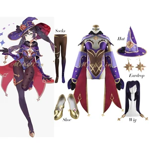 Anime Game Genshin Impact Cosplay Mona Costume Genshin Impact Mona Cute Sexy Cosplay Halloween Party Clothes Custom Made