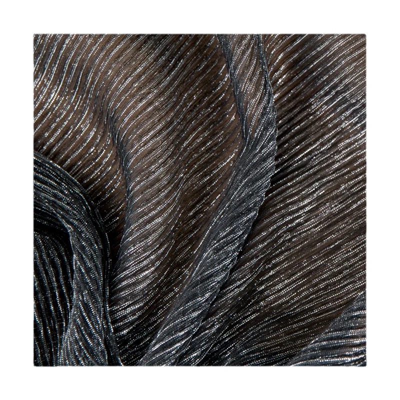 

Width 57'' Black Grey Pinstripe Knitted Stretch Fabric By The Half Yard For Creative Dress Shirt Material