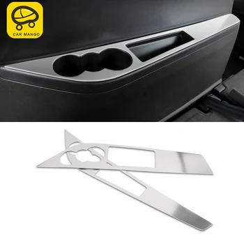 

CARMANGO for Volkswagen VW Atlas Teramont Auto Car Rear Seat Cup Holder Frame Trim Cover Stickers Chrome Interior Accessories