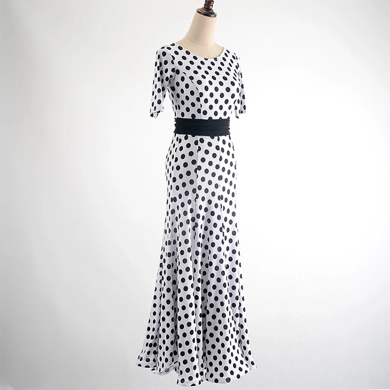 Leopard Ballroom Dance Dress For Women High Quality Stage Costume Practice Wear Floral Flamenco Dresses Exotic Dancewear JL1682