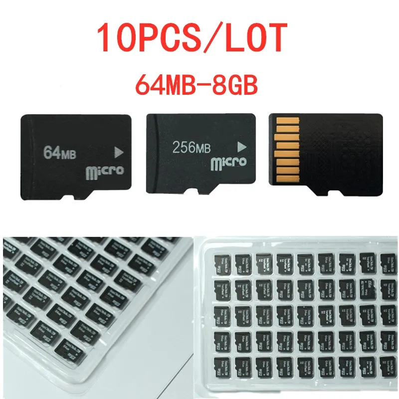 Большая Акция! 10 шт./лот 64 Мб 128 256 512 МБ 1 ГБ 2 4 8 Micro TF флэш карта для сотового