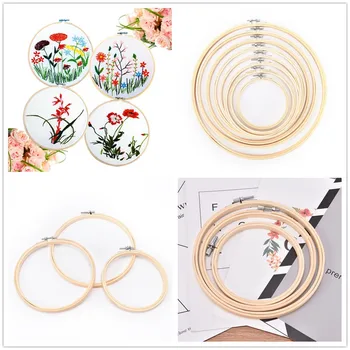 

13/15/18/21/23/26/30/34cm Embroidery Hoops Frame Set Bamboo Wooden Embroidery Hoop Rings for DIY Cross Stitch Needle Craft Tools