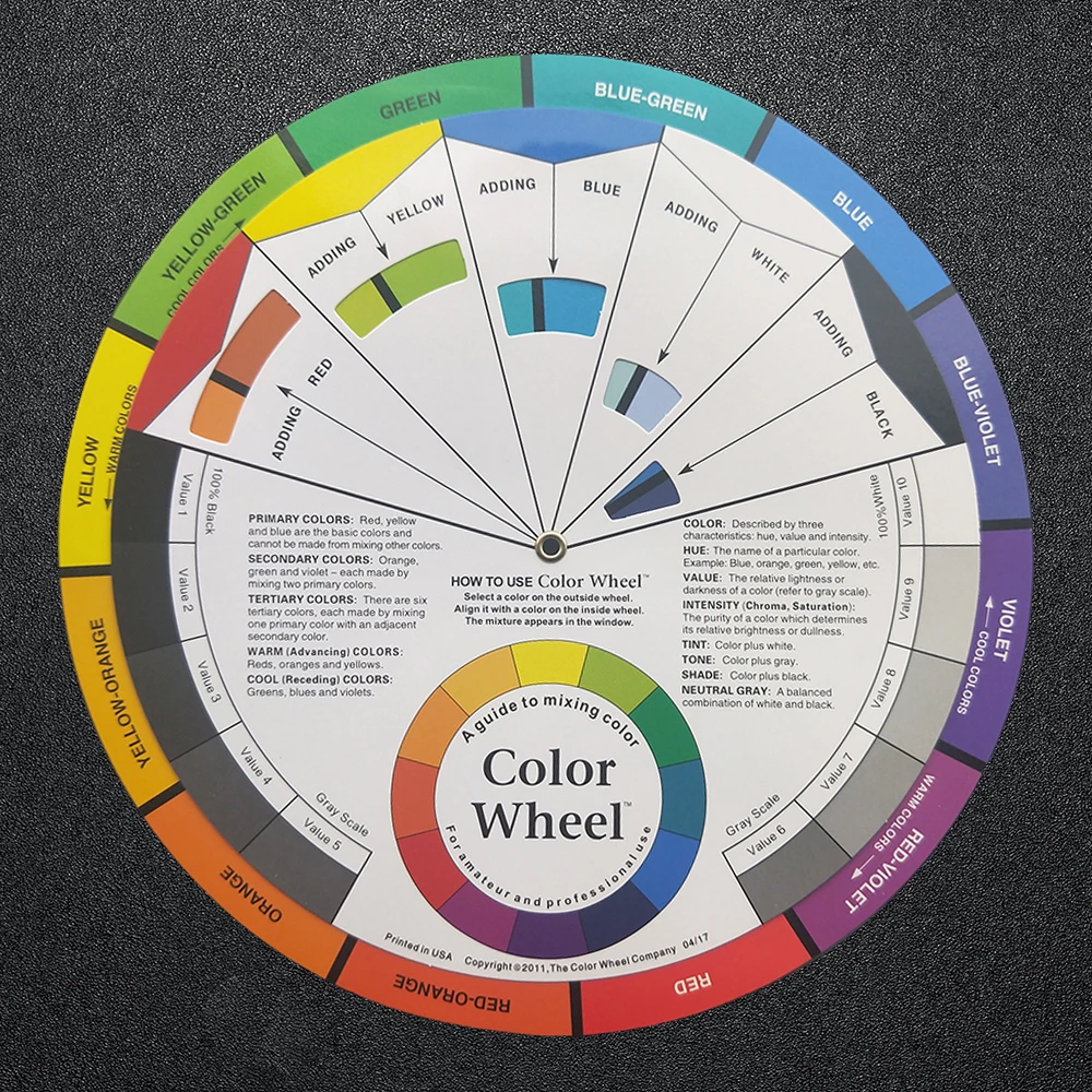 10 шт. профессиональная татуировка ногтей Пигмент Цвет колеса Перманентный макияж 12 цветов открытка «колес» бумага смешивания цвет руководство