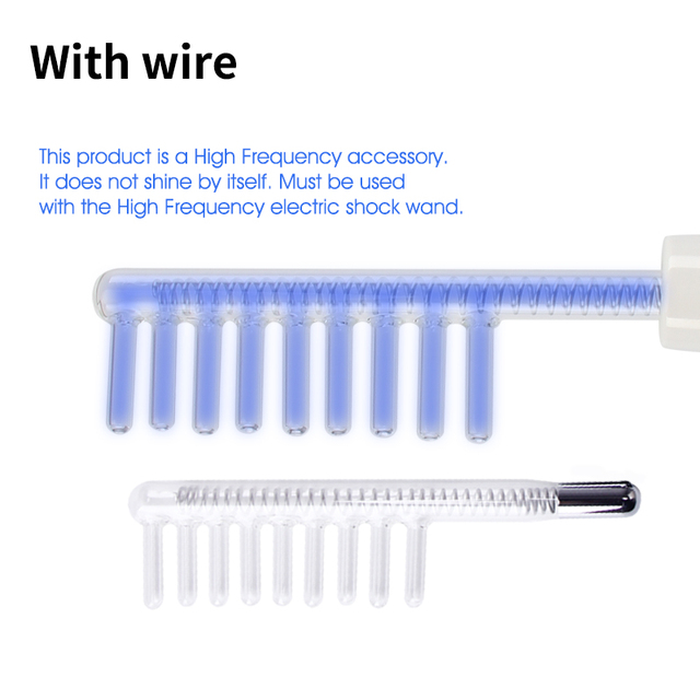 High Frequency Facial Neon Argon Mushroom Electrode Nozzle Attachment Blue Tubes Face Massager Light Face Skin Care
