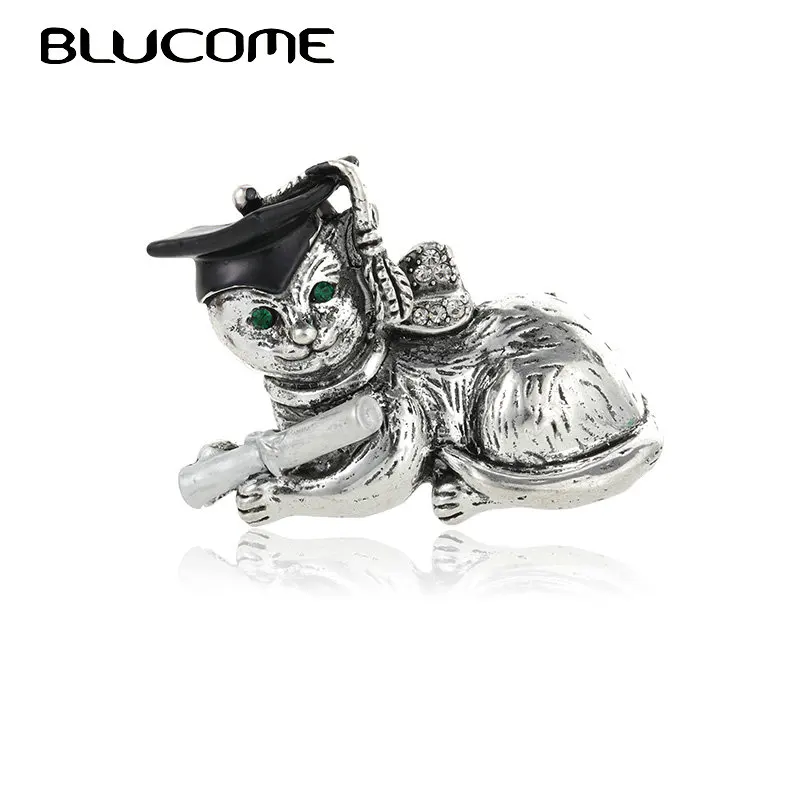 Blucome холостяцкая Кепка с животными в форме кошки, броши для женщин, Винтажная брошь для детей, заколки для костюма, корсаж, заколка, подарки на год