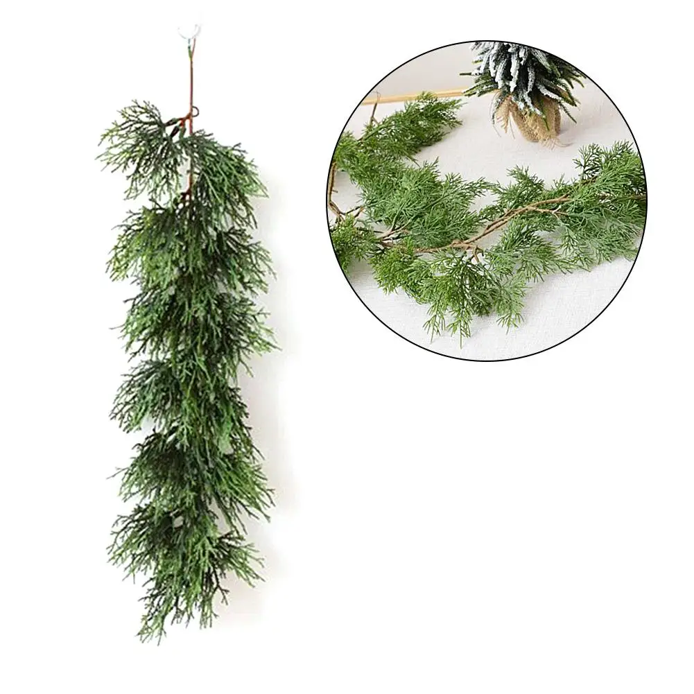 Christmas Pendant Decoration Artificial Rattan Christmas Pine Wreath Simulation Green Garland For Christmas Decoration Xmas Tree