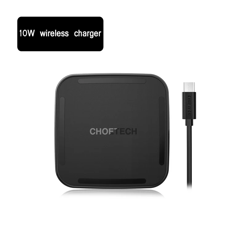 CHOETECH Беспроводное зарядное устройство для iPhone 11 X iPhone 8 Plus 10 Вт быстрое зарядное устройство для samsung Galaxy S9+ S9 S8+ Note 8 S7 S6 Edge+ pad - Цвет: 10W