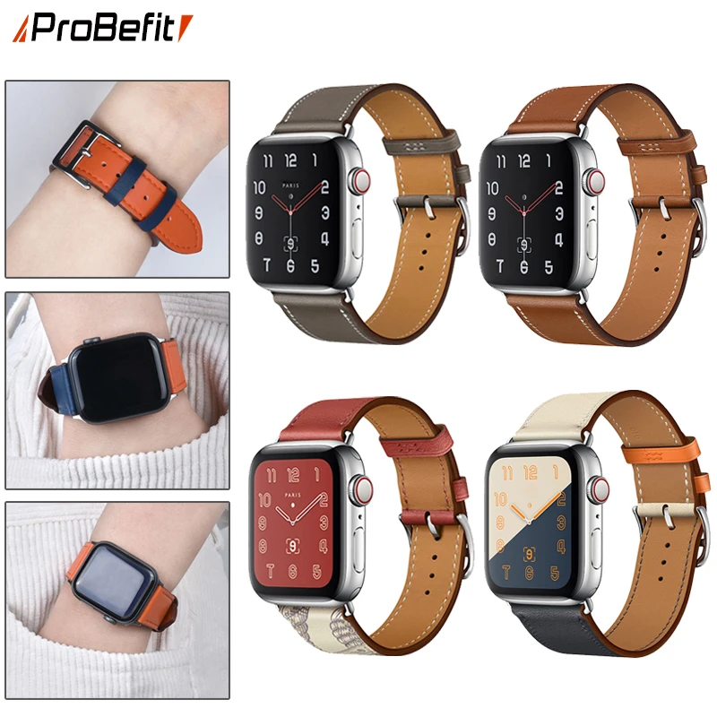 

High quality Leather loop for iWatch 40mm 44mm Sports Strap Single Tour band for Apple watch 42mm 38mm Series 1 2 3 4 5