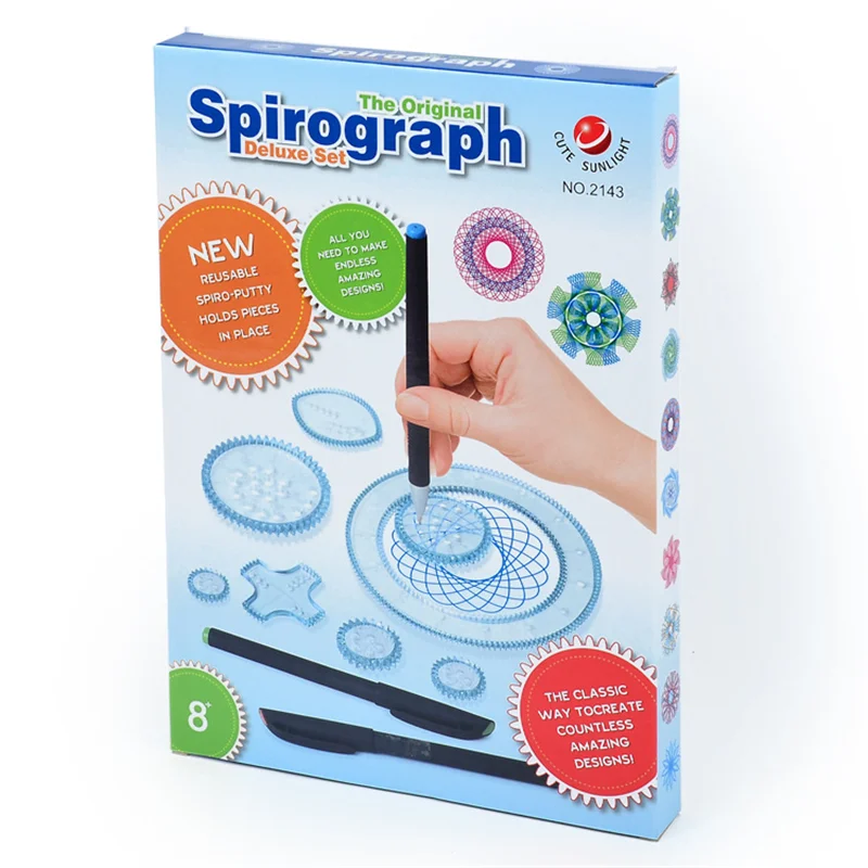 22 шт., Spirograph игрушки для рисования, набор, соединяющиеся зубчатые колеса, аксессуары для рисования, обучающая игрушка для детей, игрушка в подарок