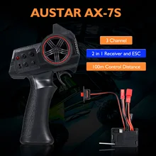 AUSTAR AX-7S 2.4G 3CH verici uzaktan kumanda ile 2 in 1 alıcı ESC 1/14 1/16 1/18 1/24 1/28 1/32 RC araba RC tekne