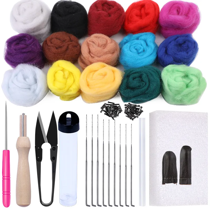 Needle Felting Wool Accessories  Needle Felting Kit Wool Felt - 16/25  Color Needle - Aliexpress