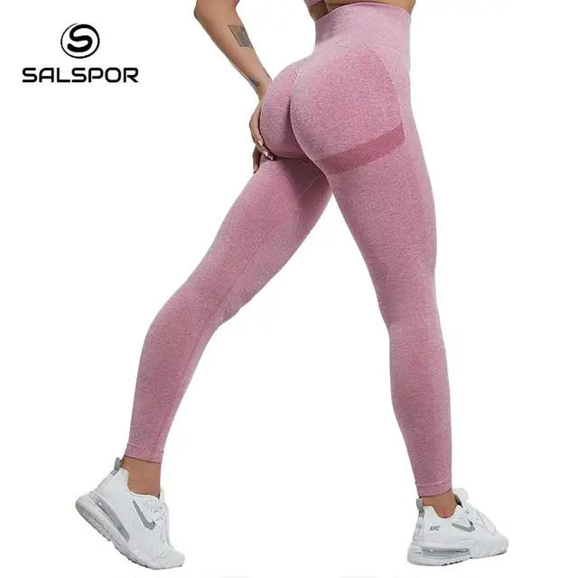 SALSPOR Women High Waist Leggings For Fitness Ladies Sexy Bubble Butt Gym Sports Workout Leggings Push