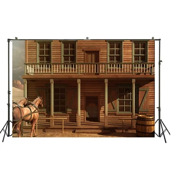 

HUAYI wooden building construction background art fabric decoration background for taking photos of filming xt- 6422