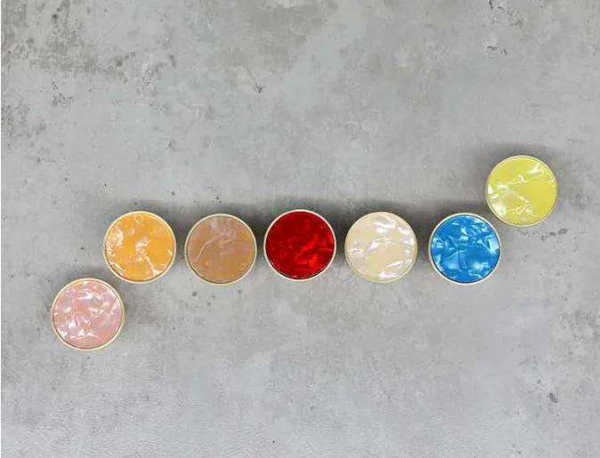 IYRound  Marble pattern brass cabinet pullsKitchen Drawer (6)