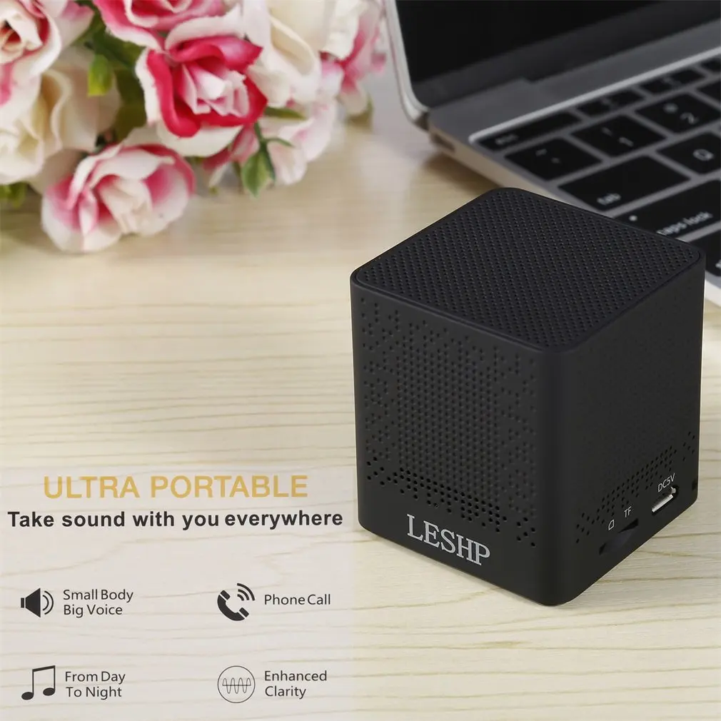 LESHP BM13 Black Square 20HZ-20KHZ Portable Speaker Wireless Speakers V3.0 Built-in 3.7V/800mAh Battery LESHP BM13 Black Square 20HZ-20KHZ Portable Speaker Wireless Speakers V3.0 Built-in 3.7V/800mAh Battery