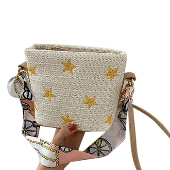 

Fashion Wild Ride Western Style Straw Packet Beach Woven Bag Messenger