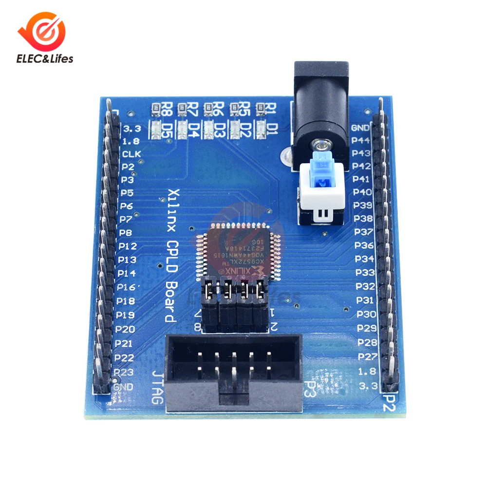 Xilinx XC9572XL макетная плата CPLD макетная плата обучающая плата, тестовая плата интерфейс JTAG DC блок питания с переключателем
