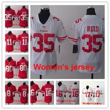 A+++ женщины все сшитые Сан-Франсиско s Joe Монтана 42 Ronnie Lott 80 Jerry Rice 82 Torrey Smith 81 Anquan Boldin Джерси