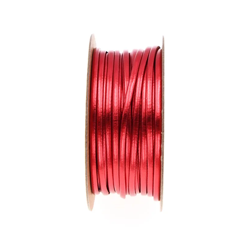 Solid Color PU Leather Rope 2mm Width Shiny Braided Rope DIY Weaven Crafts Material Sewing Ribbon Handmade Supplies 15m/roll leather cord