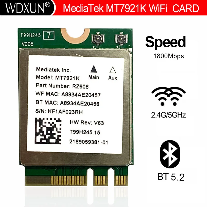 Wi-fi 6e mediatek mt7921k tri band 1800m