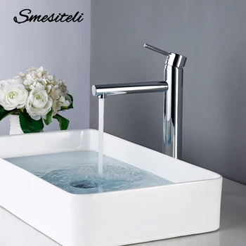 Smesiteli Rubinetto Del Bagno Cromo Lucido Estesa in ottone singolo foro per uso domestico di acqua calda e fredda rubinetto della cucina bagno 1