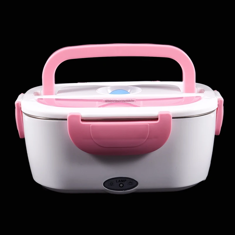 Promotion! 220V Electric Heated Lunch Box Portable Home Bento Boxes Stainless Steel Food Container EU Plug