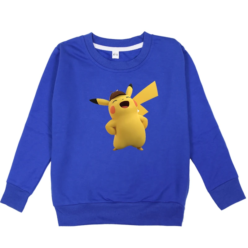 Pokemon Girls Sweatshirts Kid Autumn Clothes Casual Cotton Baby Boys Girls Hoodies Pikachu Print Boys Long Sleeve Tops T Shirt - Цвет: Hoodies 8