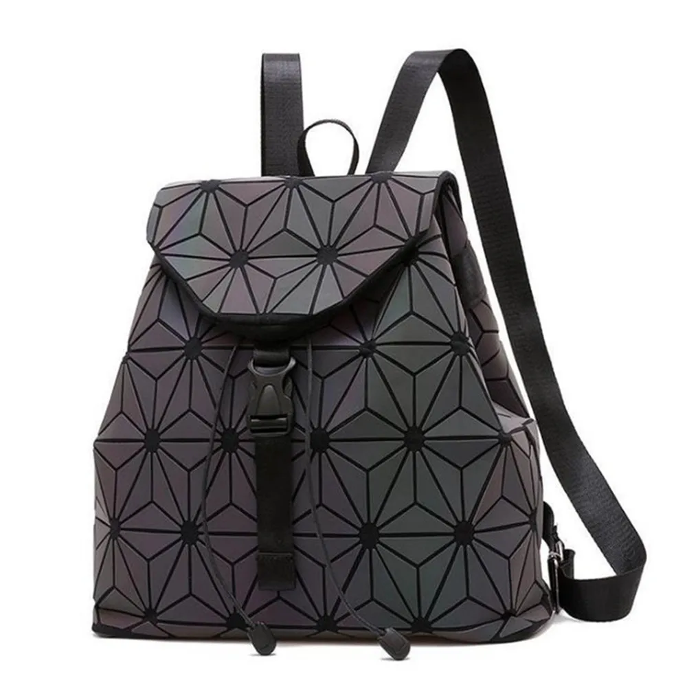 big hexagon Светящийся рюкзак для женщин и мужчин, складная сумка на плечо с завязками для подростков, школьный рюкзак для женщин и девушек, рюкзак для путешествий - Цвет: big hexagon
