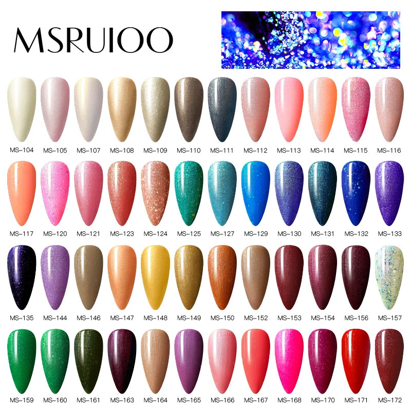 MSRUIOO 5 мл гель для ногтей с блестками лак для использования со светодиодной и УФ-лампой Гель-лак Блестящие Блестки Гель-лак для ногтей Vernis Полупостоянный Гель-лак