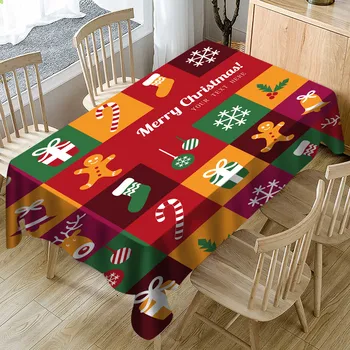 

Christmas Decoration Different Size Tablecloth Rectangular Home Table Cover Dining Home Christmas Party Cute Cartoon Printing