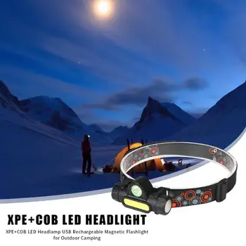 

XPE COB LED Portable Headlight USB Rechargeable 2 Modes Dimming Flashlight Waterproof Headlamps for Outdoor Climbing