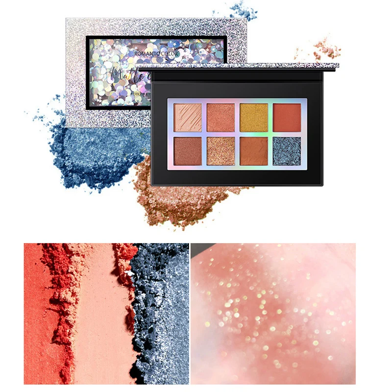 8-color Eyeshadow Palette Matte Pearly Lustre Long Lasting Delicate Texture Eye Shadow MPwell 8-color Eyeshadow Palette Matte Pearly Lustre Long Lasting Delicate Texture Eye Shadow MPwell