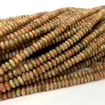 

natural genuine Pink Green red Autumn Jasper Rondelle Loose Stone Beads 2x5mm Fit Jewelry DIY Necklaces or Bracelets 15" 06321
