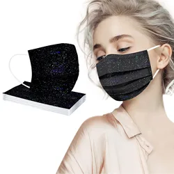 10pcs Adult's Disposable Mask Flower Print Woman 3 Ply Ear Loop Mouth Mask Disposable Breathable Protective Face Mask Maschere