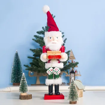 

Christmas Wood Painted Santa Claus Ornaments 40cm Лампа Алладина Home Decoration Accessories Home Decor Decoração Para Casa
