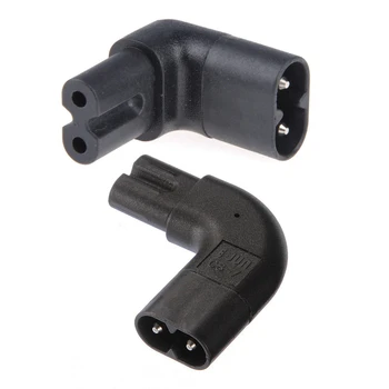 

2.5A IEC320-C8 to C7 90 Degree Up Angle Angled Power Adapter Converter 110-250V with IEC320-C8 Male to C7 Female 90 Degree Angle