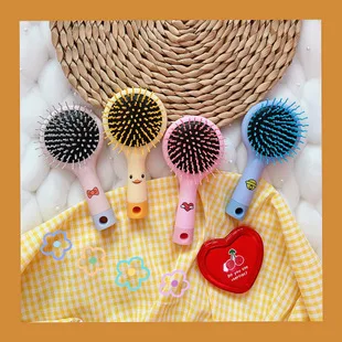 

Comb Cute cartoon soft cute mirror one mini portable comb air cushion massage comb
