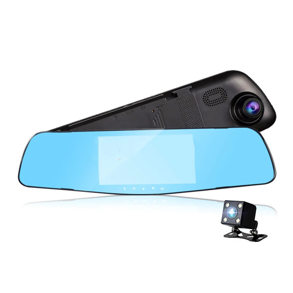 4,5 дюймов 1080P Автомобильный видеорегистратор g-сенсор регистратор Dash CamMirror DVR Full HD Автомобильная камера двойной объектив видео рекордер