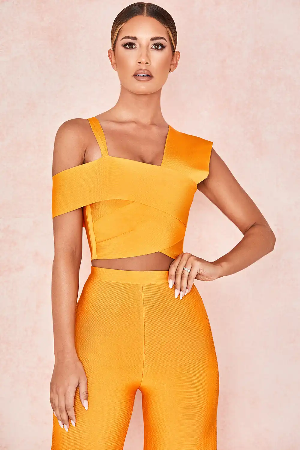 orange bandage jumpsuit