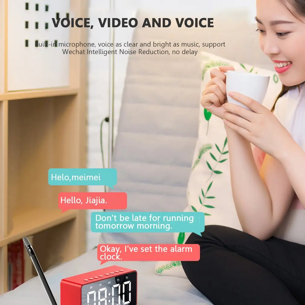 BT506 Мини Bluetooth беспроводной динамик супер бас зеркало с экранные часы Подарочная карта бас маленький звук профессиональный