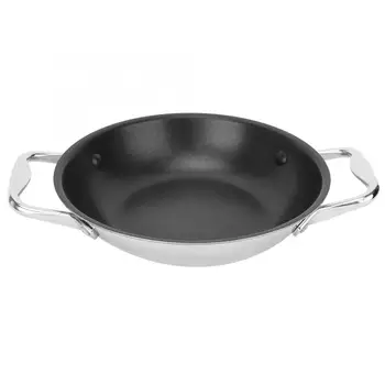 

Double Handle Non-Stick Frying Pan Stainless Steel Pot Cooking Cookware for Home Restaurant Safe Cooking Burrito Frying Pan