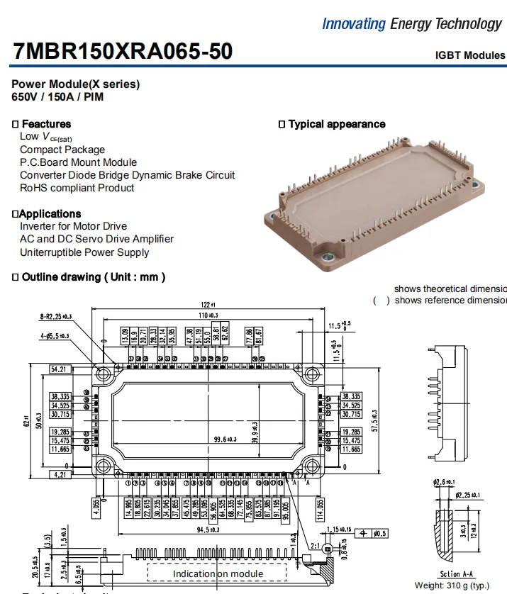 

Модуль питания 7MBR150XRA065-50 IGBT 7MBR150XRA 065-50 650 в а PIM 7MBR150XRA06550 7MBR150 XRA065-50 7MBR 150XRA065-50