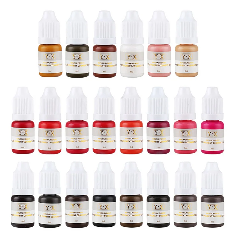 

Varied Color Semi Permanent Makeup Eyebrow Ink Lips Eye Line Tattoo Color Microblading Pigment Tattoo Supplies Ink Set