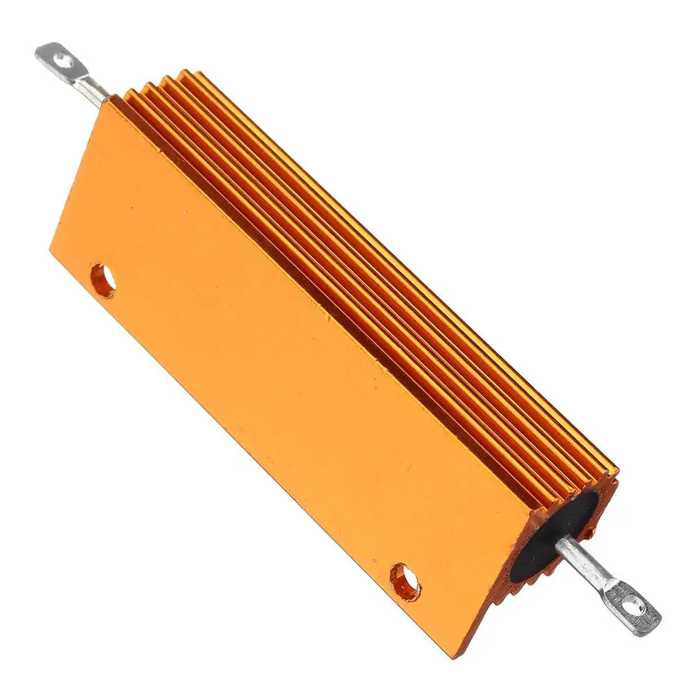 RX24 100 Вт Мощность металлический корпус алюминиевый Золотой резистор 50R 100R сопротивление