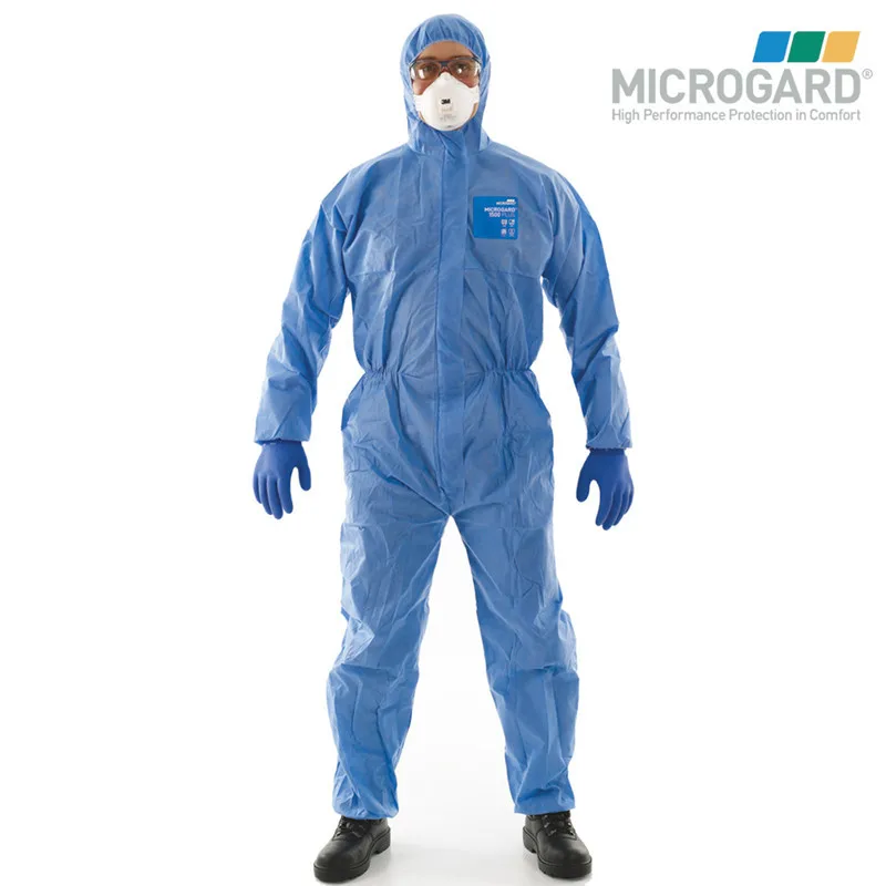 

Wholesale microgard 1500 Blue One-piece Protection Suit Enhanced Breathable Dustproof Clothes Paint Spraying Anti-Static Clothin