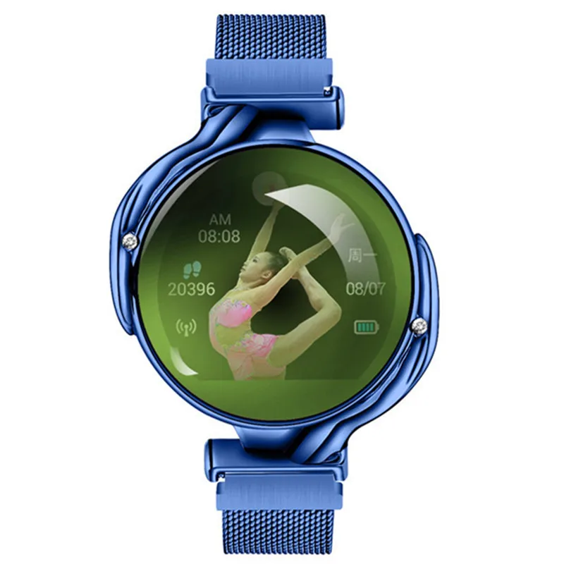Женские умные часы, водонепроницаемые, bluetooth, браслет, спортивный, сердечный ритм, кровяное давление, умные часы, женское приложение, фитнес-трекер, браслет - Цвет: Синий