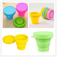 Портативный силиконовые выдвижной складной телескопической Питьевая чашка воды крышка кемпинг чашка для путешествий Складная чашка открытый монитор с сенсорным экраном